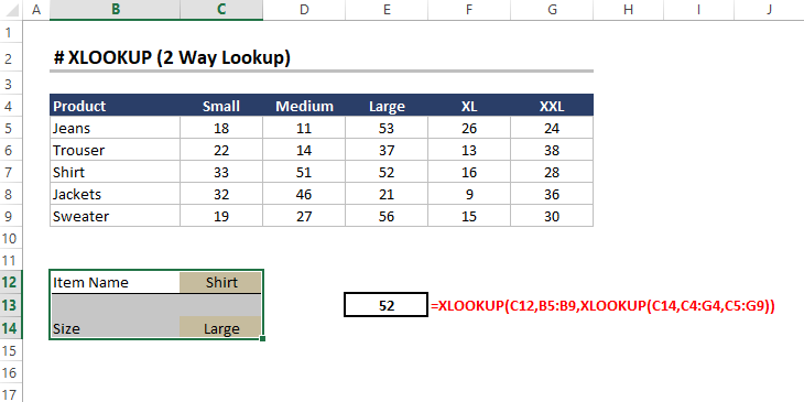 Advanced Excel Function XLOOKUP