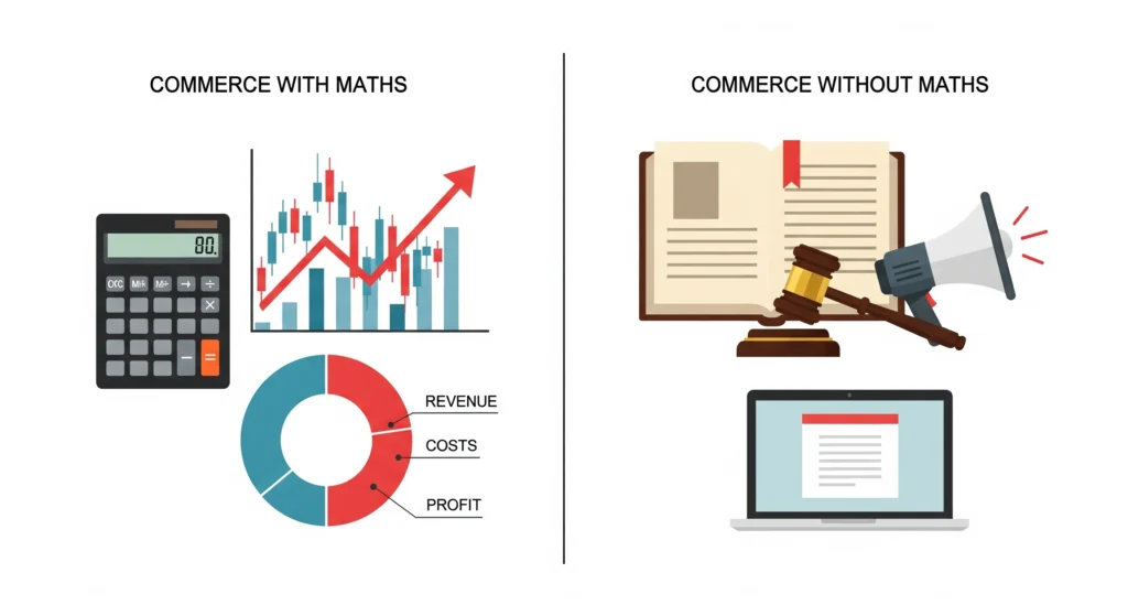Career in commerce with or without maths