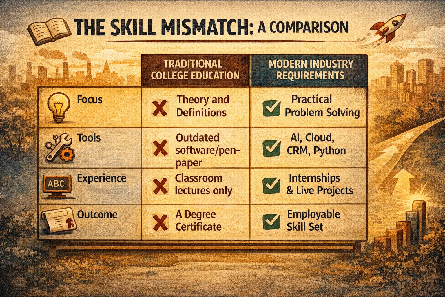 The skill mismatch comparison