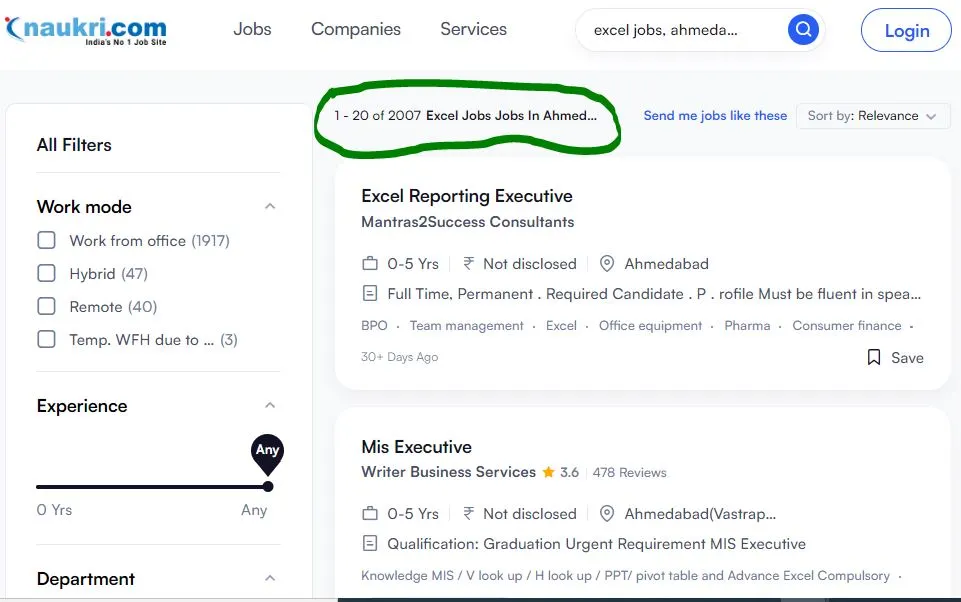 Excel Jobs in Ahmedabad