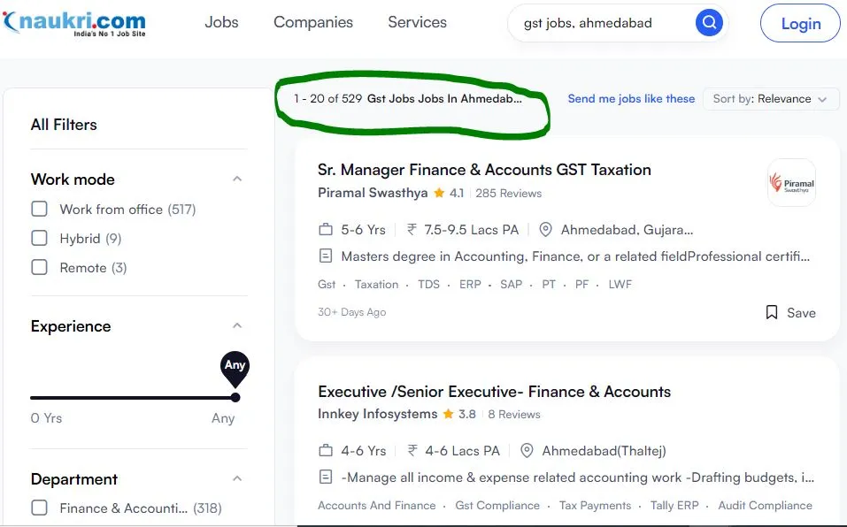 GST Jobs in Ahmedabad